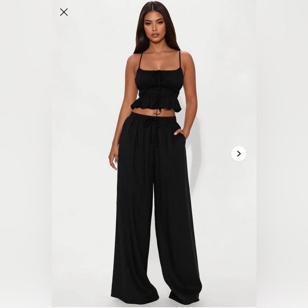 Straight leg linen pants